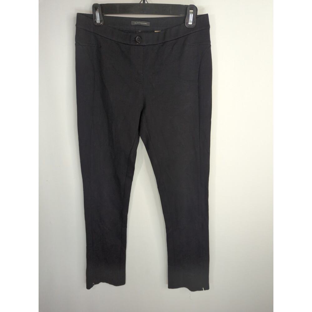 Elie Tahari Black Mid Rise Zip Hem Pull On Pants Women's Size 26 Business Casual